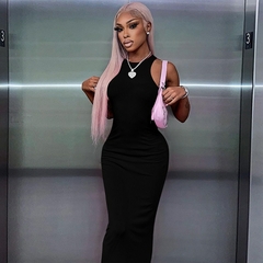 Hugcitar-Vestidos Bodycon Maxi Sem Mangas para Mulheres, Roupas Sexy com nervura - loja online