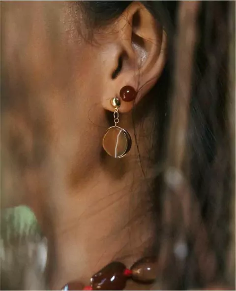 Brincos Botão Ranhurado