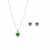 Conjunto Coração Cravejado Verde