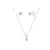 Conjunto de Prata Redondo Zircônia Rosa