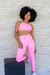 Conjunto Legging Empina Compressão Rosa Barbie + Top