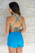 Conjunto Short Boxer Azul + Top Amarração na internet
