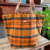 Tote Bag MiMi Xadrez Laranja - comprar online