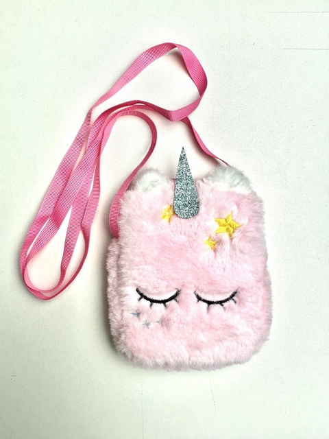 BOLSA UNICÓRNIO PELÚCIA ROSA