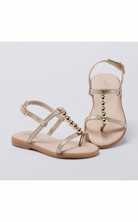 SANDÁLIA BOLINHAS DOURADA
