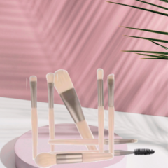 kit 8 pincéis Para Maquiagem com nécessaire