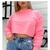 Crooped Manga Longa - Blue Pink