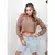Crooped Manga Longa - Blue Pink