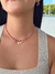 Colar Choker Patuá Cristais Rosa | Semijoia - loja online