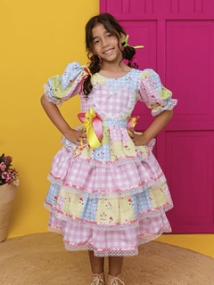 Vestido Junino Rosa Chamego na internet