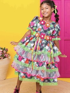 Vestido Junino neon coração na internet