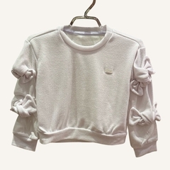 BLUSAO EM MALHA WINTER COM DETALHES DE LAÇOS NAS MANGAS - Loja Zaz Kids