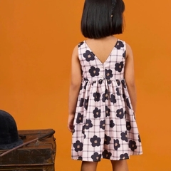 VESTIDO EM SARJA LEVE COM ESTAMPA EXCLUSIVA - Loja Zaz Kids