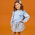 Conjunto blusa em malha confy e saia em tricot chevron - Loja Zaz Kids