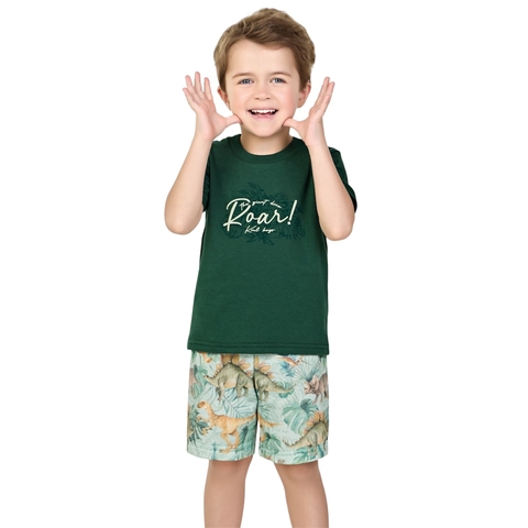 Conjunto camiseta malha penteada e bermuda moletinho KAMYLUS - comprar online