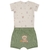 Conjunto body estampado e short com aplique bordado na parte de trás LETUT - loja online
