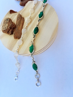 PULSEIRA PEDRA NATURAL ESMERALDA - loja online