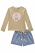 Conjunto de Blusa e Shorts Jeans Kukiê