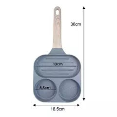 Sartén 3 En 1 Multifunción De Cocina Madera Roca Volcánica - SERRANOMAS