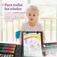 Set Arte Infantil Dibujo Pintura Maletín Madera Valija X 208 - comprar online