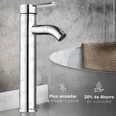 griferia monocomando lavatorio baño alta 30cm - comprar online