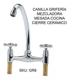 griferia doble comando pico alto - comprar online