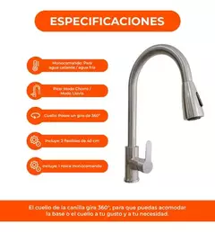 Griferia extensible monocomando cocina - tienda online