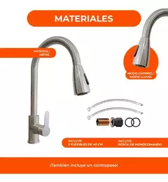 Griferia extensible monocomando cocina