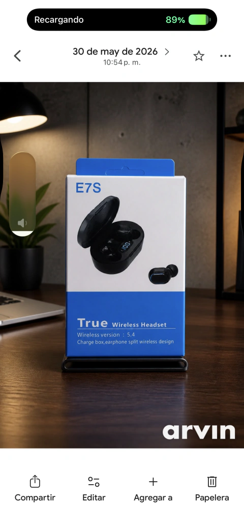 Auricular bluetooth inalambrico e6s pro con base de carga e indicardor