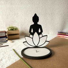 INCENSÁRIO BUDA EM MDF PRETO E BRANCO