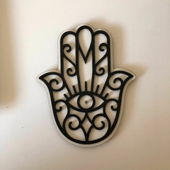 Imagem do INCENSÁRIO MÃO DE HAMSÁ 3D MDF PRETO E BRANCO