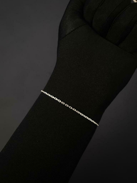 Pulseira de Prata Elos Cadeado Masculina