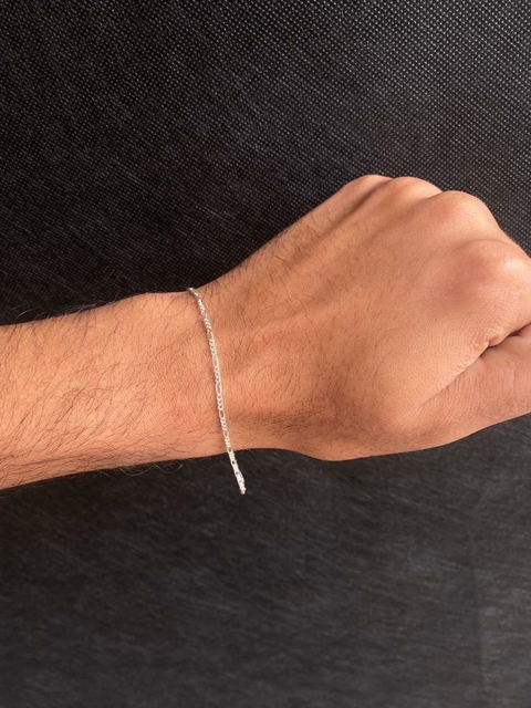 Pulseira 3 Fio Por 1 Prata Masculino