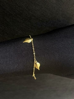 Pulseira de Folha Banhada a Ouro 18k Feminina - comprar online
