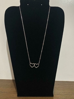 Corrente Duplo Coração de Prata Feminina - comprar online