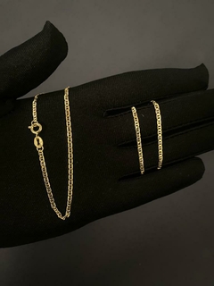 Corrente Piastrini Banhada a Ouro 18K Masculina