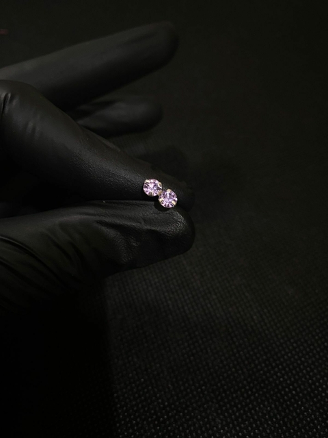 Brinco 2 Pedras de Zircônia de Prata Feminino