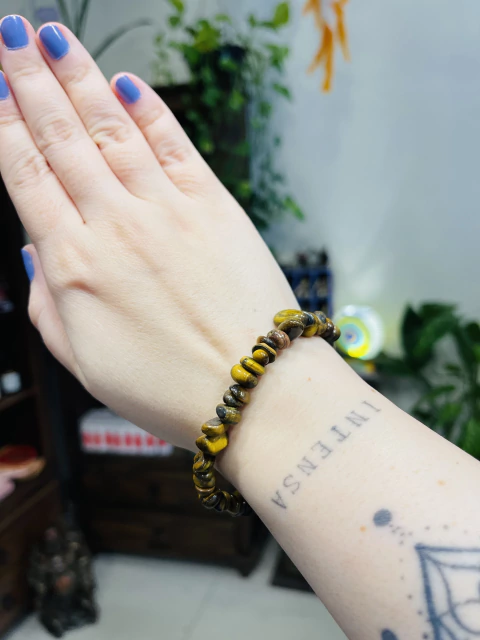 Pulseira de Olho de Tigre - Contra Inveja e Olhado; Autoconfiança; Coragem e Determinação