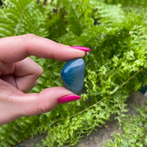 Cristal Ágata Azul Claro Rolada 1,5 cm