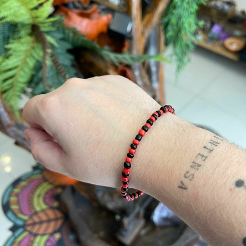 Pulseira Guia Preta/Vermelha