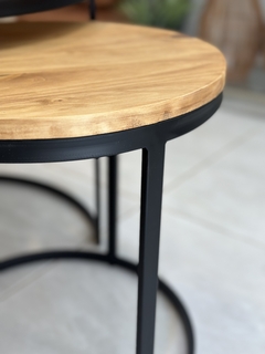 Mesas nido hierro y madera - Gelsomino Home Deco