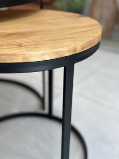 Mesas nido hierro y madera - Gelsomino Home Deco