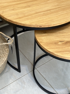 Mesas nido hierro y madera - tienda online