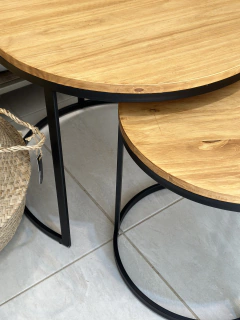 Mesas nido hierro y madera - tienda online