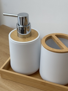 Set de baño - SILICONADO BAMBOO BLANCO - tienda online