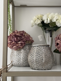 Fanal metalico plata grande - Gelsomino Home Deco