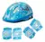 Kit Capacete + Proteção Infantil Absolute Azul Tubarão Cor Azul