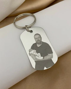 Imagem do Chaveiro com foto personalizado aço inox