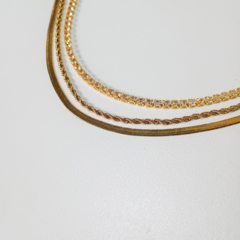 Colar cordão baiano Aço Antialérgico banhado a ouro 18k - loja online