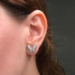 Brinco borboleta banhado a prata 925 - loja online